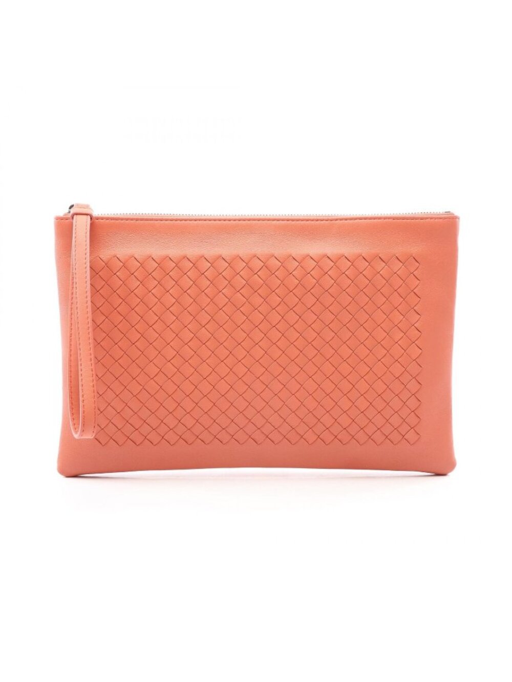 Bottega Veneta Clutch Intrecciato Salmon Pink Leather